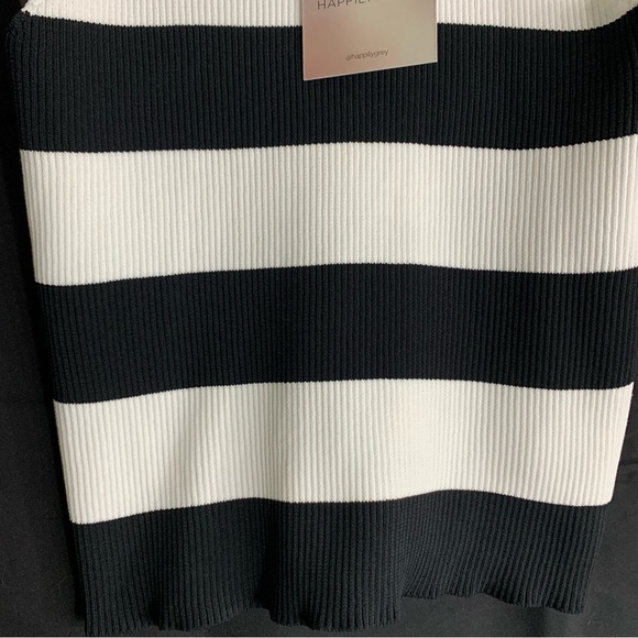 NWT Happily Grey Striped Ribbed Knit Tank Top, size L - Picture 3 of 7
